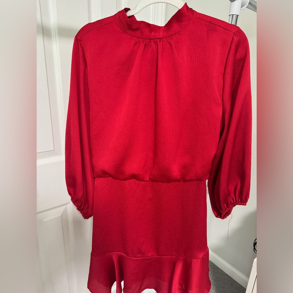 Vici Mock Neck Red Mini Dress